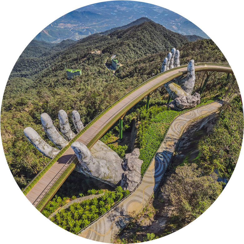 This foot bridge in Viet Nam, held up by giant hands reflects Enkei Resolutions' commitment to support organizations and individuals through our consulting and coaching philosophy.